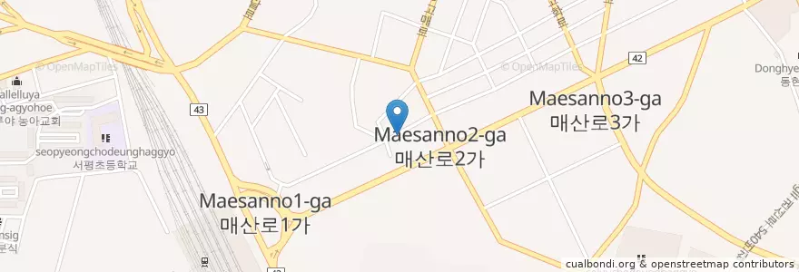 Mapa de ubicacion de 시네마타운극장 en Zuid-Korea, Gyeonggi-Do, 수원시.