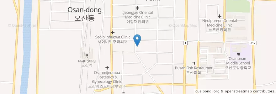 Mapa de ubicacion de 롯데시네마 오산점 en 대한민국, 경기도, 오산시.