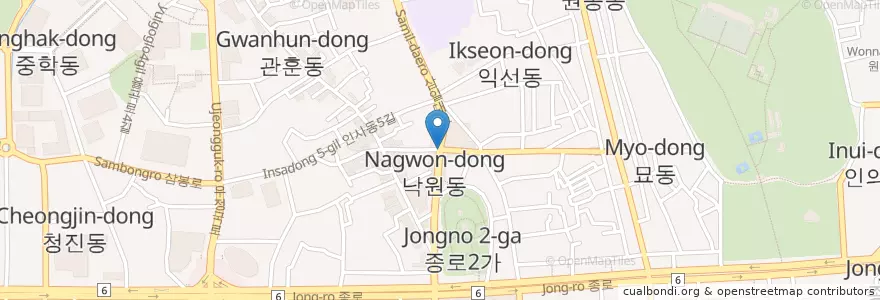 Mapa de ubicacion de 실버영화관 en Güney Kore, Seul, 종로구, 종로1·2·3·4가동.