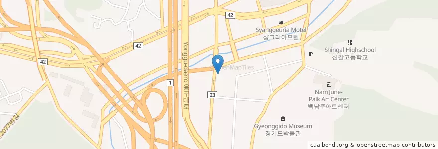 Mapa de ubicacion de 루블루시네마 en كوريا الجنوبية, 경기도, 용인시, 기흥구.