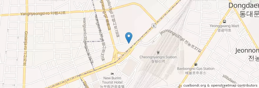 Mapa de ubicacion de 청DVD영화관 en Korea Selatan, 서울, 동대문구, 전농1동.