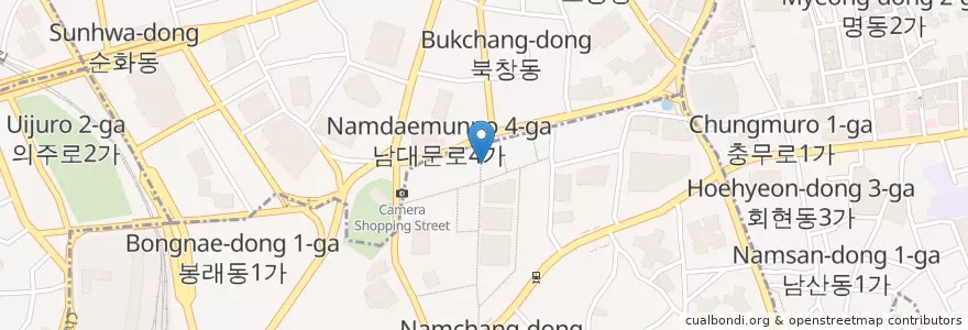 Mapa de ubicacion de 오픈시네마 en Güney Kore, Seul, 중구.