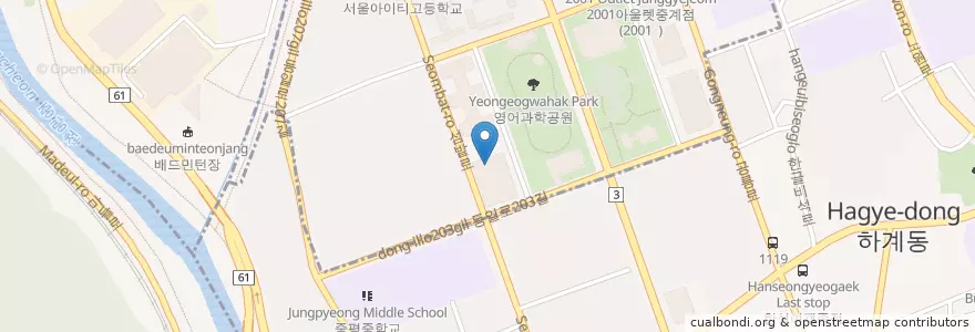 Mapa de ubicacion de CGV 下渓 en 大韓民国, ソウル, 蘆原区, 하계2동.