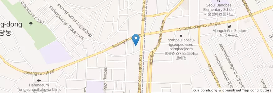 Mapa de ubicacion de 메가박스 이수점 en Coreia Do Sul, Seul, 사당1동.