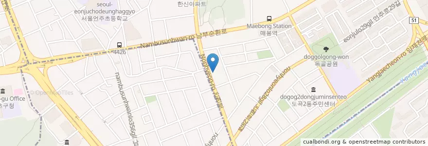 Mapa de ubicacion de 라트어린이극장 en کره جنوبی, سئول, 강남구, 도곡동.