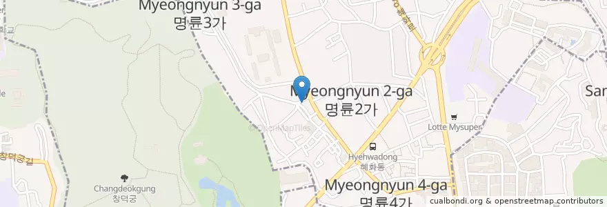 Mapa de ubicacion de 우석레퍼토리극장 en Corea Del Sur, Seúl, 종로구.
