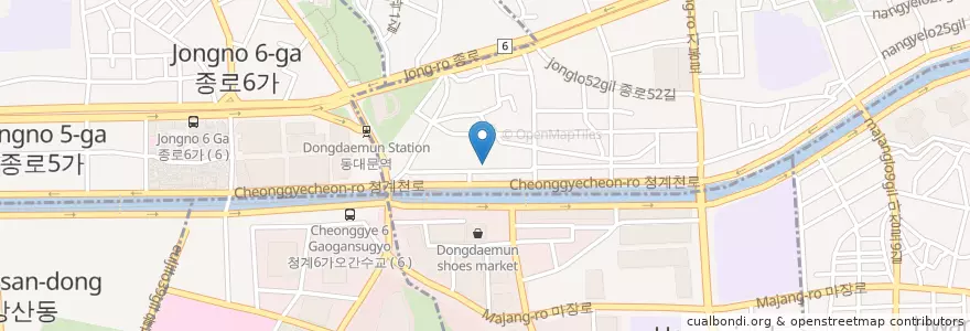 Mapa de ubicacion de 청계극장 en Corea Del Sur, Seúl, 창신1동.