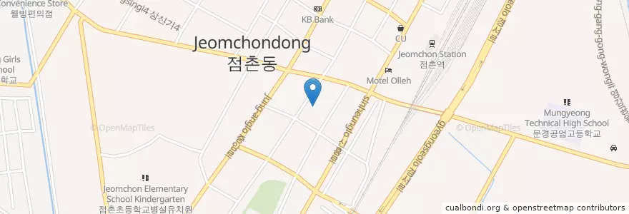 Mapa de ubicacion de 청춘극장 en 대한민국, 경상북도, 문경시.