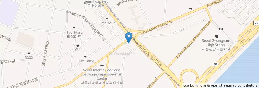 Mapa de ubicacion de 중앙농협 en Korea Selatan, 서울, 광진구.