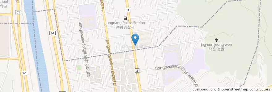 Mapa de ubicacion de 화산농협 en 대한민국, 서울, 중랑구, 묵1동.