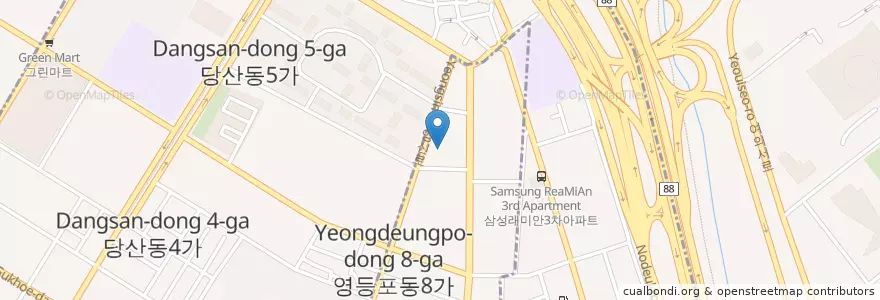 Mapa de ubicacion de 영등포농협 en Korea Selatan, 서울, 영등포구, 당산2동.