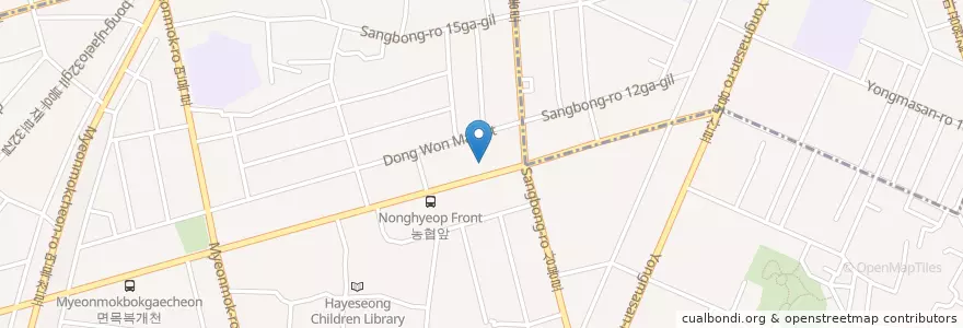 Mapa de ubicacion de 동서울농협 en 대한민국, 서울, 중랑구, 면목본동.