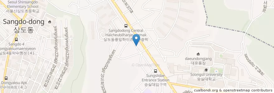 Mapa de ubicacion de 영등포농협 en 韩国/南韓, 首尔, 銅雀區, 상도1동.