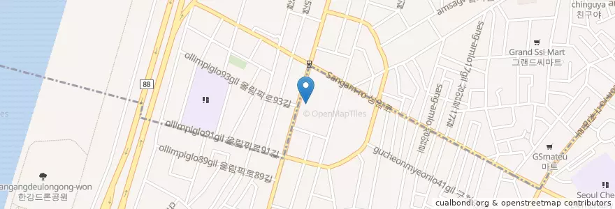 Mapa de ubicacion de 서울우유농협 en Corea Del Sur, Seúl, 강동구, 천호동.