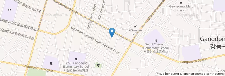 Mapa de ubicacion de 서울경기양돈농협 en 大韓民国, ソウル, 江東区, 천호동.