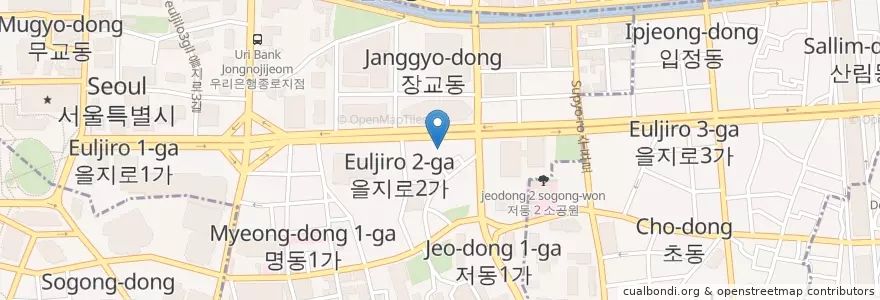 Mapa de ubicacion de 아우내농협 en 대한민국, 서울, 명동.