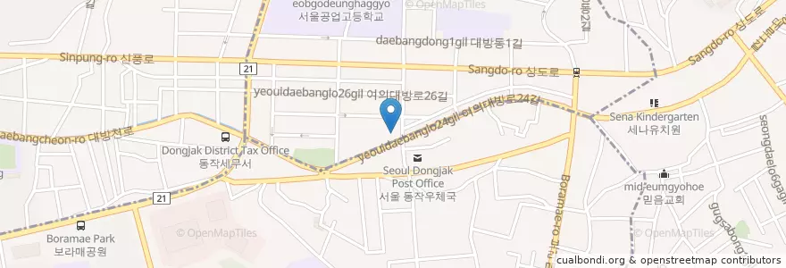 Mapa de ubicacion de 갈산농협 en Coreia Do Sul, Seul, 동작구.