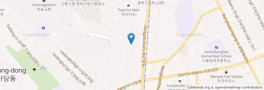 Mapa de ubicacion de 남서울농협 en 대한민국, 서울, 동작구, 사당2동.