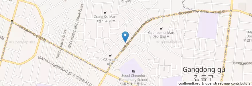 Mapa de ubicacion de 강동농협 en Corée Du Sud, Séoul, 강동구, 천호동, 암사1동.