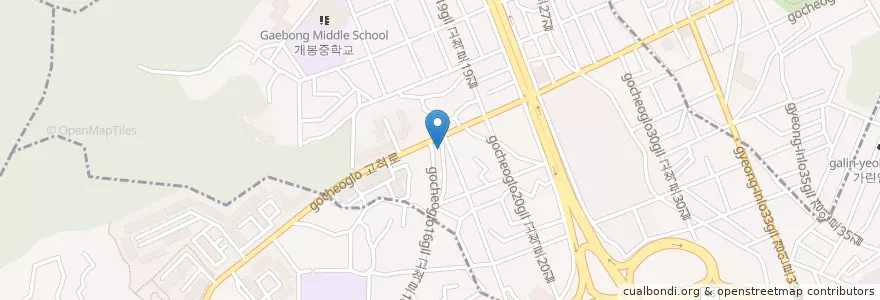 Mapa de ubicacion de 강원생약농협 en Güney Kore, Seul, 구로구, 개봉1동.