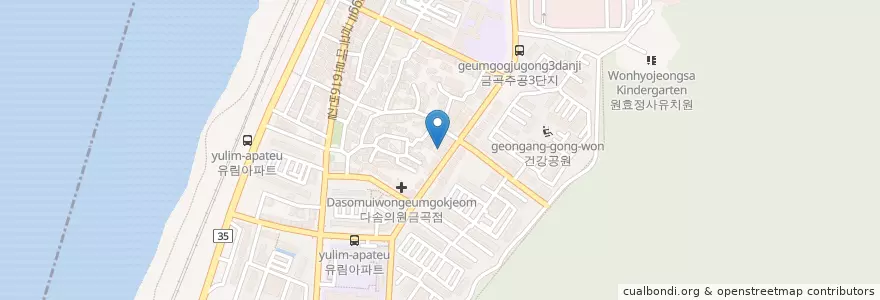 Mapa de ubicacion de 북부산농협 금곡지점 en Республика Корея, Пусан, 북구, 금곡동.
