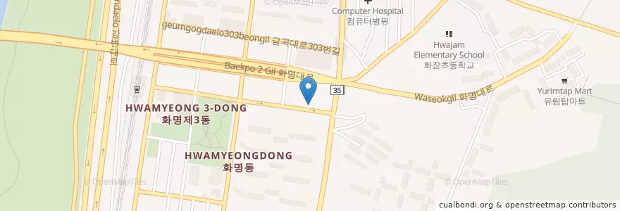 Mapa de ubicacion de Bukbusan Nonghyup en South Korea, Busan, Buk-Gu, Hwamyeong-Dong.
