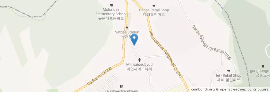 Mapa de ubicacion de 서부산농협 en 대한민국, 부산, 사하구, 다대동.
