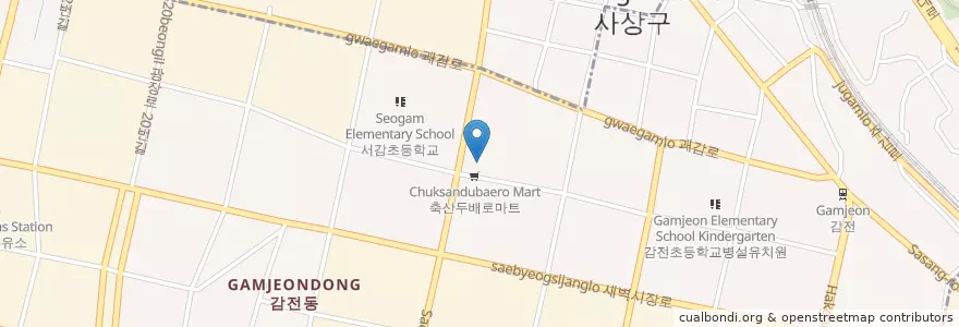 Mapa de ubicacion de 부산경남양돈농협 en 韩国/南韓, 釜山, 沙上區, 감전동.