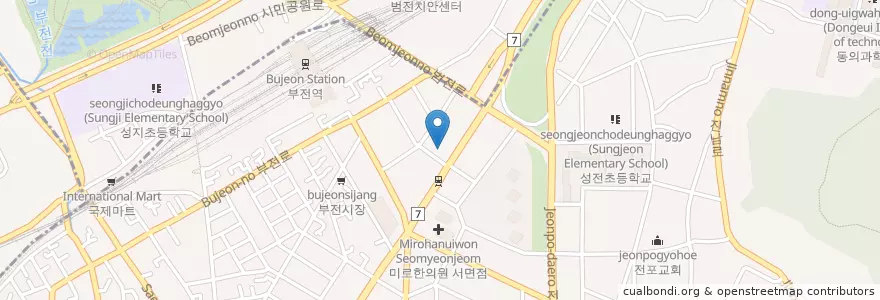 Mapa de ubicacion de 부전농협 en Korea Selatan, 부산, 부산진구, 부전동.