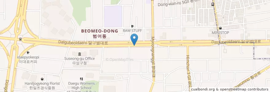 Mapa de ubicacion de 동대구농협 en 大韓民国, 大邱, 寿城区, 범어동.