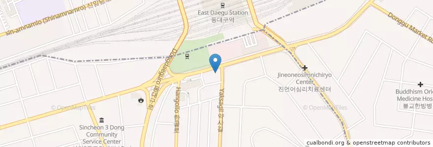 Mapa de ubicacion de 대구경북능금농협 en 韩国/南韓, 大邱, 東區.
