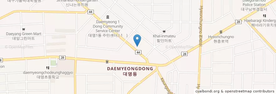 Mapa de ubicacion de 경북대구낙농농협 en 大韓民国, 大邱, 南区, 대명동.