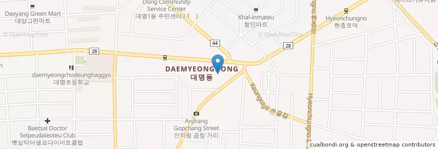 Mapa de ubicacion de 동대구농협 en Corea Del Sud, Daegu, 남구, 대명동.