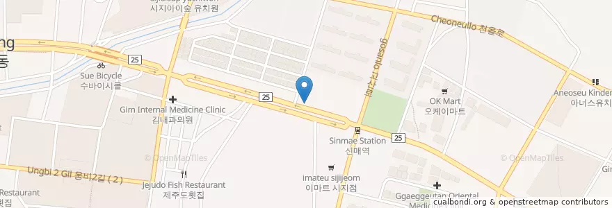 Mapa de ubicacion de 임실치즈피자농협 en Südkorea, Daegu, Suseong-Gu, 고산동.