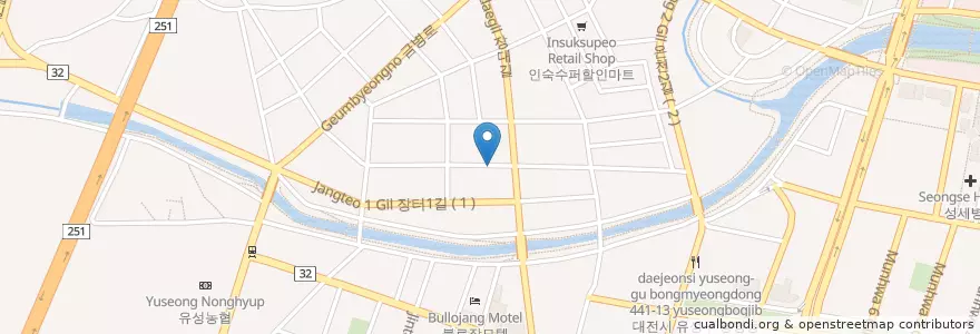Mapa de ubicacion de 유성농협 en Coreia Do Sul, Daejeon, 유성구, 온천동.