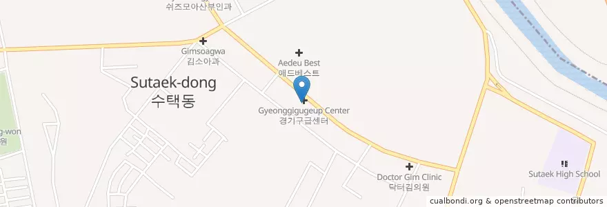 Mapa de ubicacion de 서울강동농협 en Korea Selatan, Gyeonggi, 구리시.