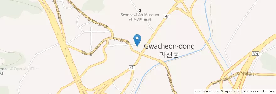 Mapa de ubicacion de 과천농협 en 대한민국, 경기도, 과천시.