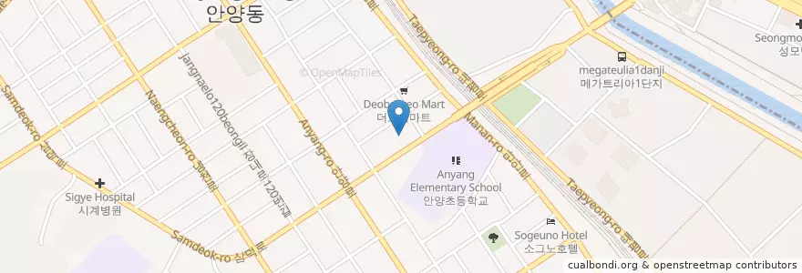 Mapa de ubicacion de 안양농협 en کره جنوبی, گیونگی-دو, 안양시, 만안구.
