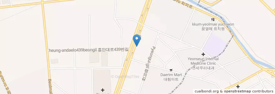 Mapa de ubicacion de 안양농협 en 大韓民国, 京畿道, 安養市, 東安区, 평촌동, 관양동.