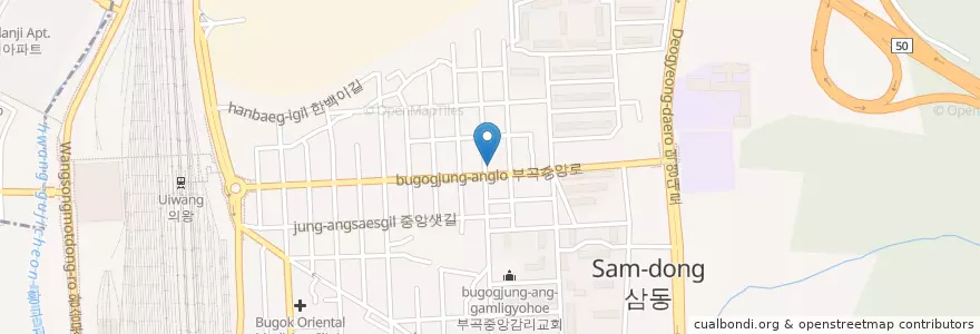 Mapa de ubicacion de 의왕농협 en Güney Kore, 경기도, 의왕시, 부곡동.