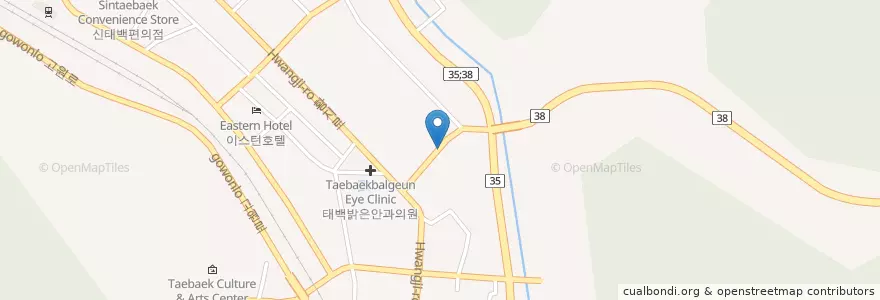 Mapa de ubicacion de 태백농협 황지지점 en Südkorea, Gangwon-Do, 태백시.