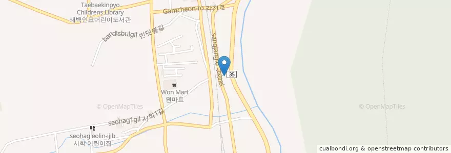 Mapa de ubicacion de 태백농협 en 大韓民国, 江原道, 太白市.