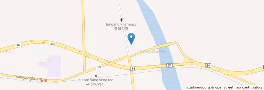 Mapa de ubicacion de 산동농협 en 대한민국, 경상북도, 문경시.