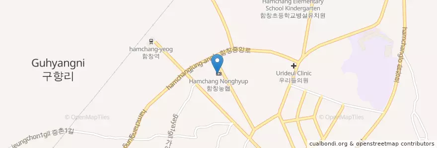 Mapa de ubicacion de 함창농협 en 大韓民国, 慶尚北道, 尚州市.