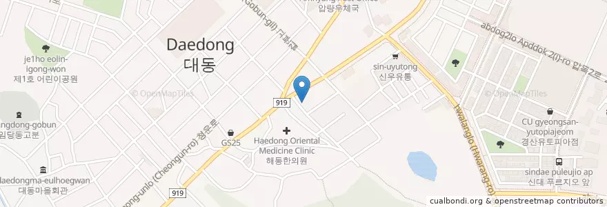 Mapa de ubicacion de 압량농협 en Güney Kore, 경상북도, 경산시, 북부동.