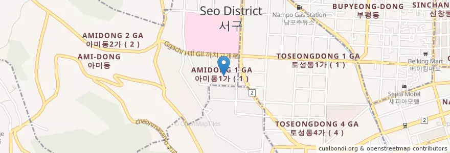 Mapa de ubicacion de 부산대학교 en 韩国/南韓, 釜山, 西區.