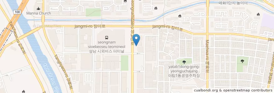 Mapa de ubicacion de 포천중문의과대학교 en Республика Корея, Кёнгидо, 분당구.