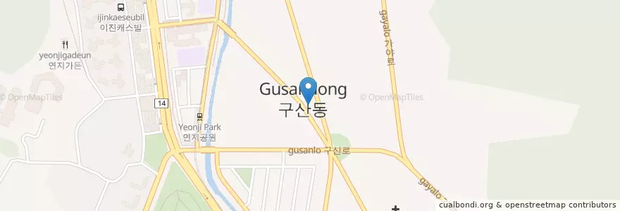 Mapa de ubicacion de 한국방송통신대학교 en Südkorea, Gyeongsangnam-Do, 김해시.