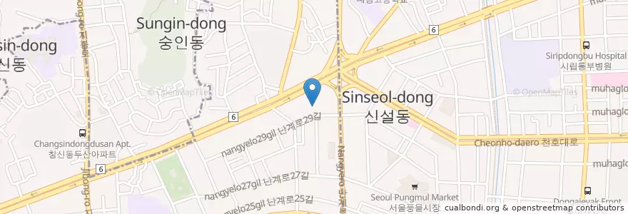 Mapa de ubicacion de 서울장신대학교 en 대한민국, 서울, 숭인2동.