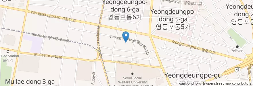 Mapa de ubicacion de 서울사회복지대학원대학교 en 대한민국, 서울, 영등포구.
